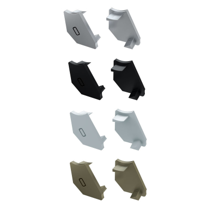 Endestykke Ret til alu profil H. 3 farver