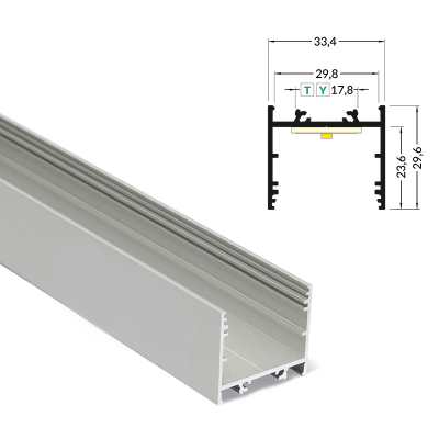 Aluprofil V30-02 ydre 33x30mm 2m